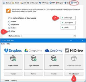 Z-DBackup Cloud Setup