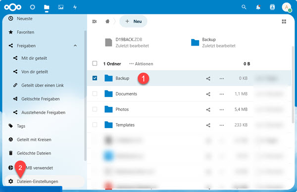 WebDaV URL Nextcloud